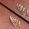 Gold Designer Stone Drop Earring