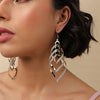 Gold Designer Stone Drop Earring