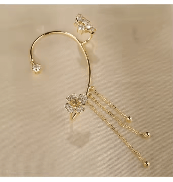 Korean Crystal Butterfly Earrings (Pair)