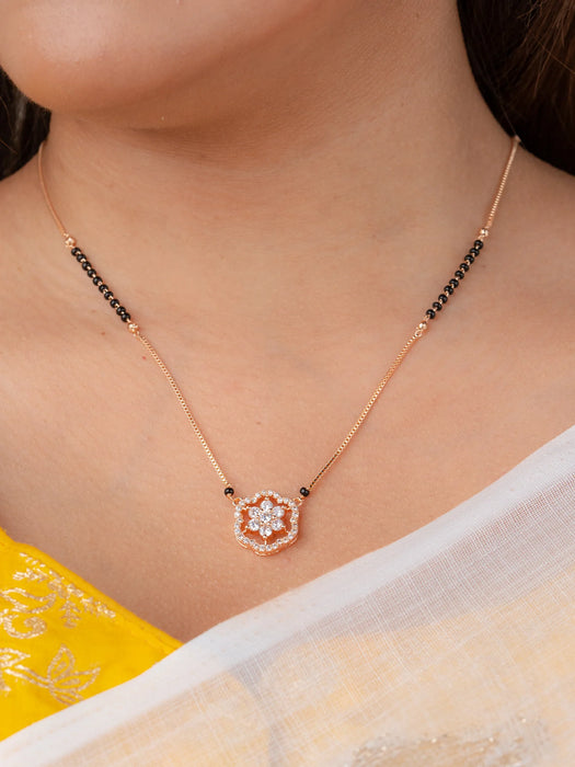 Solitaire Diamonds Flower Mangalsutra