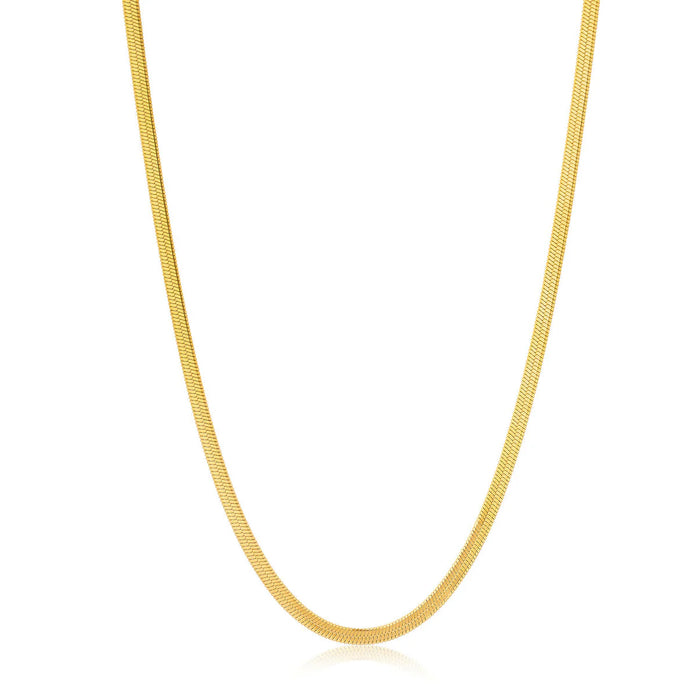 Gold Plated Unisex Snake Chain Necklace (Waterproof and Anti-Tarnish)