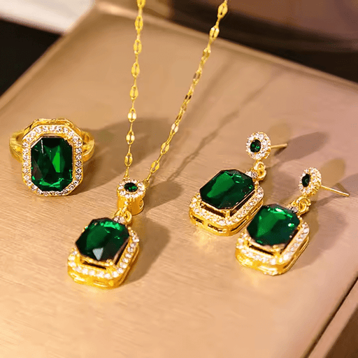 Crystal Jewelry Set for Women (Necklace Pendant and Dangle Earring)